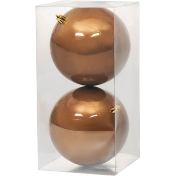 MagicHome Christmas Balls, 2 pcs, bronze, for Christmas tree, 12 cm