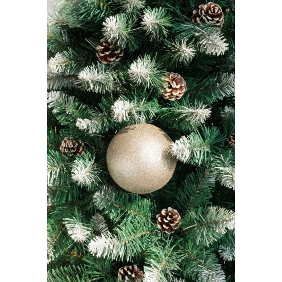 MagicHome Christmas balls, 2 pcs, beige, for Christmas tree, 12 cm