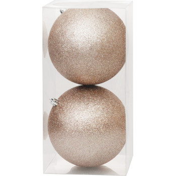 MagicHome Christmas Balls, 2 pcs, champagne, for Christmas tree, 12 cm