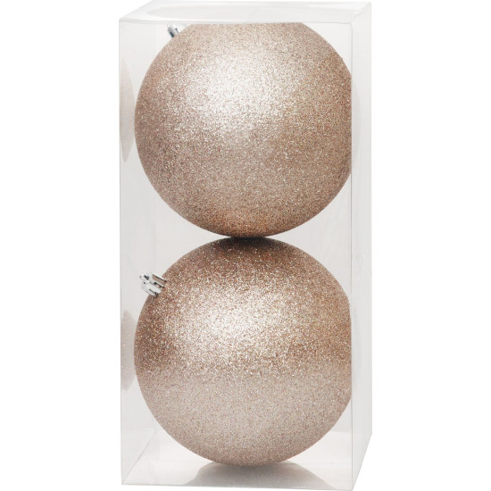 MagicHome Christmas Balls, 2 pcs, champagne, for Christmas tree, 12 cm