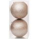 MagicHome Christmas Balls, 2 pcs, champagne, for Christmas tree, 12 cm