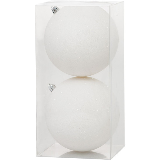 MagicHome Christmas Balls, 2 pcs, white, for Christmas tree, 12 cm MagicHome Christmas Balls, 2 pcs, white, for Christmas tree, 12 cm