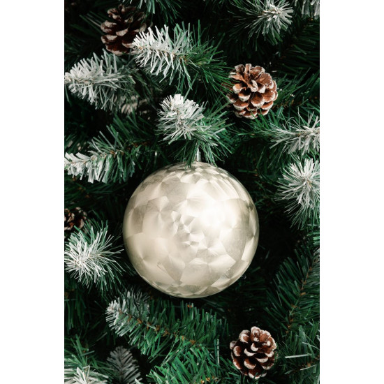 MagicHome Christmas balls, 2 pcs, beige, for Christmas tree, 12 cm MagicHome Christmas balls, 2 pcs, beige, for Christmas tree, 12 cm