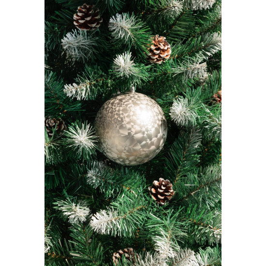 MagicHome Christmas Ball, 2 pcs, taupe, for Christmas tree, 12 cm MagicHome Christmas Ball, 2 pcs, taupe, for Christmas tree, 12 cm