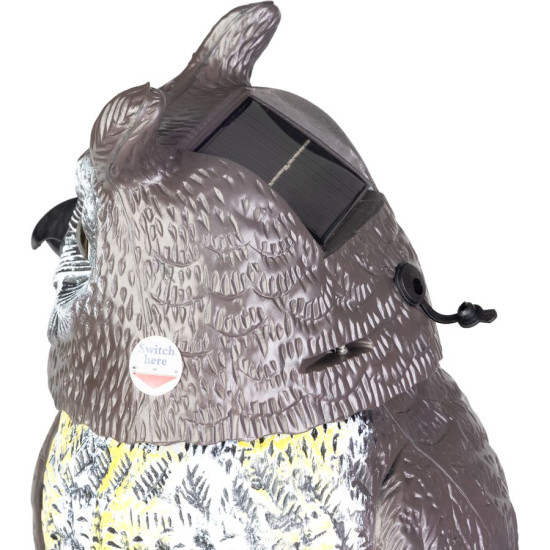 Putnu atbaidītājs Strend Pro, pūce, saule, USB, rotējoša galva, skaņa, kvēlojošas acis Putnu atbaidītājs Strend Pro, pūce, saule, USB, rotējoša galva, skaņa, kvēlojošas acis