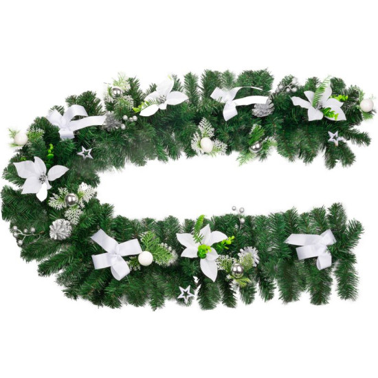 MagicHome Christmas decoration, garland, white, 200 cm MagicHome Christmas decoration, garland, white, 200 cm