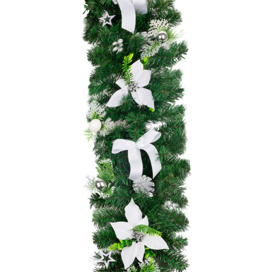 MagicHome Christmas decoration, garland, white, 200 cm MagicHome Christmas decoration, garland, white, 200 cm