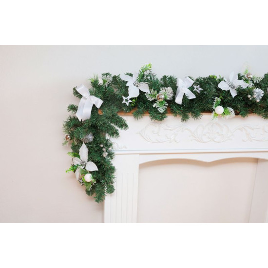MagicHome Christmas decoration, garland, white, 200 cm MagicHome Christmas decoration, garland, white, 200 cm