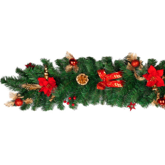 MagicHome Christmas decoration, garland, red, 200 cm MagicHome Christmas decoration, garland, red, 200 cm