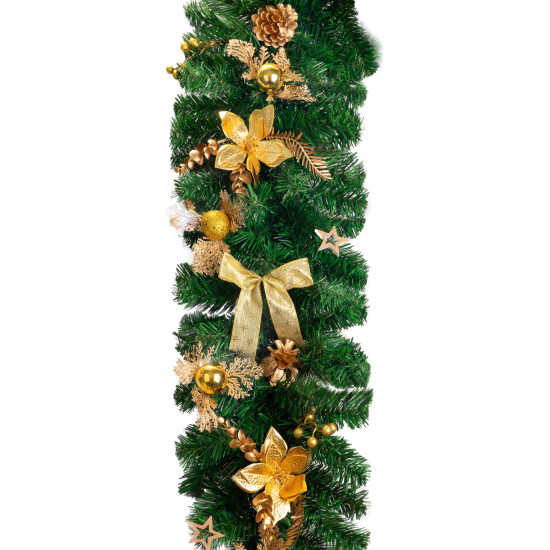 MagicHome Christmas decoration, garland, gold, 200 cm MagicHome Christmas decoration, garland, gold, 200 cm