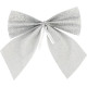 MagicHome Christmas decoration, bow, silver, bal. 4 pcs, 9 x 9 cm MagicHome Christmas decoration, bow, silver, bal. 4 pcs, 9 x 9 cm