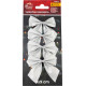MagicHome Christmas decoration, bow, silver, bal. 4 pcs, 9 x 9 cm MagicHome Christmas decoration, bow, silver, bal. 4 pcs, 9 x 9 cm