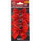MagicHome Ziemassvētku rotājums, Bowknot, sarkans, bumba. 4 gab., 9 x 9 cm MagicHome Ziemassvētku rotājums, Bowknot, sarkans, bumba. 4 gab., 9 x 9 cm