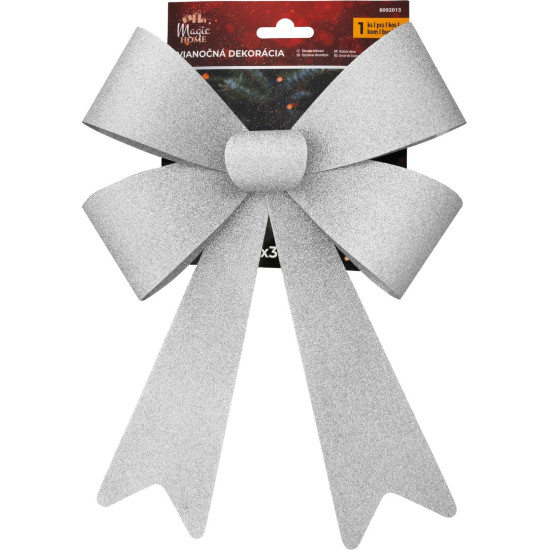 MagicHome Ziemassvētku rotājums, Bowknot, Sudrabs, 38 x 30 cm MagicHome Ziemassvētku rotājums, Bowknot, Sudrabs, 38 x 30 cm