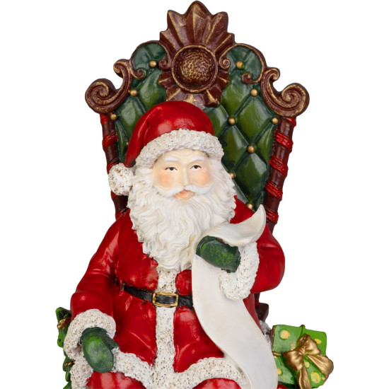 MagicHome Christmas decoration, Santa on the throne, 14x14x20 cm