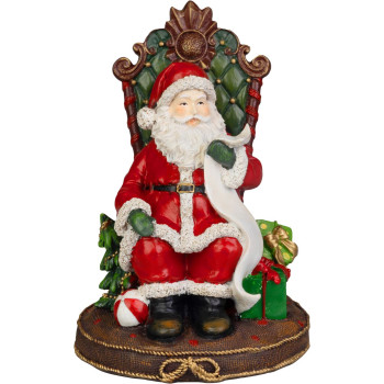 MagicHome Christmas decoration, Santa on the throne, 14x14x20 cm