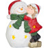 MagicHome Christmas Decoration, Little Girl with Snowman, LED, 8x12.5x15.8 cm