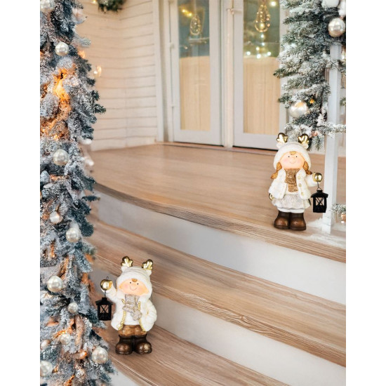 MagicHome Рождественское украшение, Маленькая девочка с лампой, 15x22.8x40 см