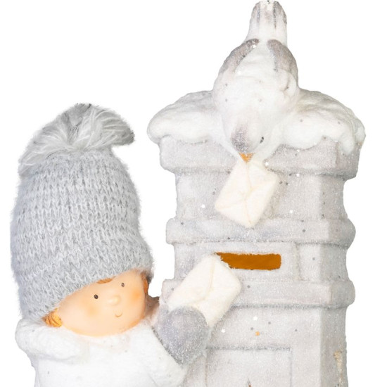 MagicHome Christmas Decoration, Baby Boy with Mailbox, LED, 14.5x22.5x39 cm MagicHome Christmas Decoration, Baby Boy with Mailbox, LED, 14.5x22.5x39 cm