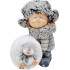 MagicHome Christmas Decoration, Girl with Snowball and Penguin, LED, 19.5x28x33.5 cm