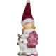 MagicHome Christmas Decoration, Girl with Reindeer, 7.6x9.2x23 cm MagicHome Christmas Decoration, Girl with Reindeer, 7.6x9.2x23 cm
