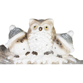 MagicHome Christmas decoration, owls on a snowy trunk, LED, 20.5x49.5x27.5 cm MagicHome Christmas decoration, owls on a snowy trunk, LED, 20.5x49.5x27.5 cm