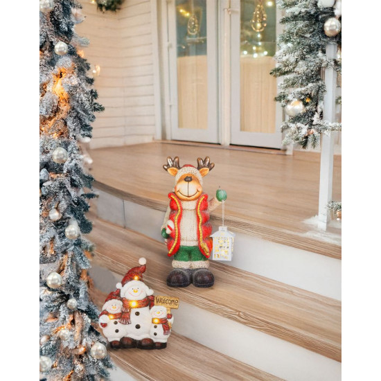 MagicHome Christmas decoration, Christmas reindeer with lantern, LED, 17x22x43 cm MagicHome Christmas decoration, Christmas reindeer with lantern, LED, 17x22x43 cm