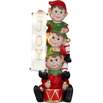 MagicHome Christmas decoration, Christmas elves, LED, 12.5x13.3x30.5 cm