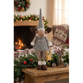 MagicHome Christmas decoration, reindeer, boy, 13x21x53 cm MagicHome Christmas decoration, reindeer, boy, 13x21x53 cm