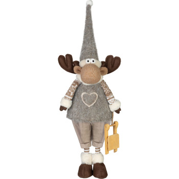 MagicHome Christmas decoration, reindeer, boy, 13x21x53 cm
