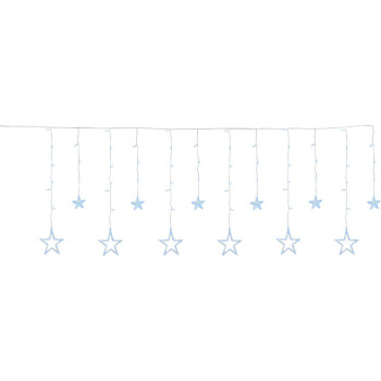 MagicHome Christmas Curtain Chain, 138x LED Cold White, with Stars, 230V, 8 Functions, Lighting, L-220x60/90 cm