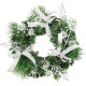 MagicHome Christmas wreath, natural, with bows, 35 cm