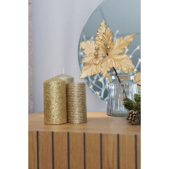 Цветок MagicHome Christmas, Poinsettia, золотистый, 30 см, размер цветка: 20,5 см Цветок MagicHome Christmas, Poinsettia, золотистый, 30 см, размер цветка: 20,5 см