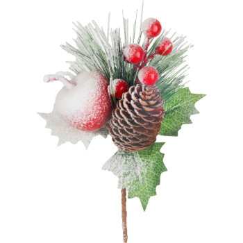 MagicHome Christmas twig, snowy, 17 cm