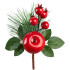 MagicHome Christmas twig, with apple, red, 14 cm