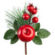 MagicHome Christmas twig, with apple, red, 14 cm