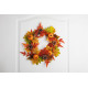MagicHome Nature wreath, autumn, orange, maple leaves, 40 cm