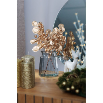 MagicHome Christmas twig, with berries, gold, 27 cm MagicHome Christmas twig, with berries, gold, 27 cm