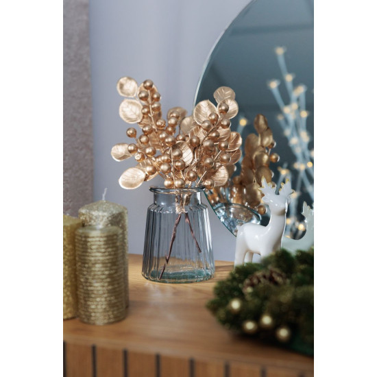 MagicHome Ziemassvētku zariņš, ar ogām, zelts, 27 cm