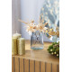 MagicHome Christmas twig, with poinsettia flower, gold, 24 cm