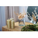 MagicHome Christmas twig, with poinsettia flower, gold, 24 cm