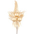MagicHome Christmas twig, peacock feathers, gold, 22 cm
