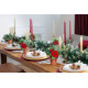 MagicHome Christmas twig, with poinsettia flower, red, 24 cm