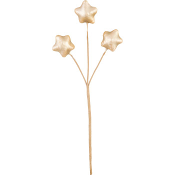 MagicHome Christmas twig, stars, gold, 8.5 cm