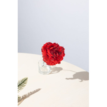 MagicHome Christmas Flower, Rose, Red, 17 cm, Flower Size: 9 cm MagicHome Christmas Flower, Rose, Red, 17 cm, Flower Size: 9 cm