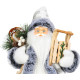 MagicHome Ziemassvētku rotājums, Ziemassvētku vecītis ar kamanām, balts un pelēks, 45 cm