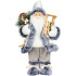 MagicHome Ziemassvētku rotājums, Ziemassvētku vecītis ar kamanām, balts un pelēks, 45 cm
