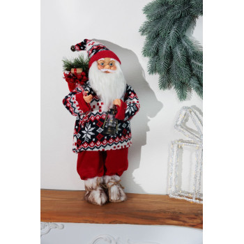 MagicHome Christmas decoration, Santa, with sweater, 45 cm