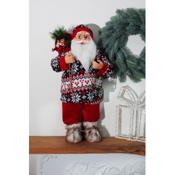 MagicHome Christmas decoration, Santa, with sweater, 60 cm