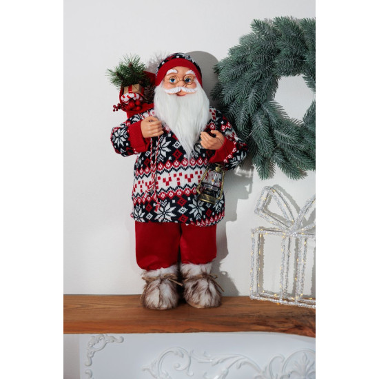 MagicHome Ziemassvētku rotājums, Ziemassvētku vecītis, ar džemperi, 60cm